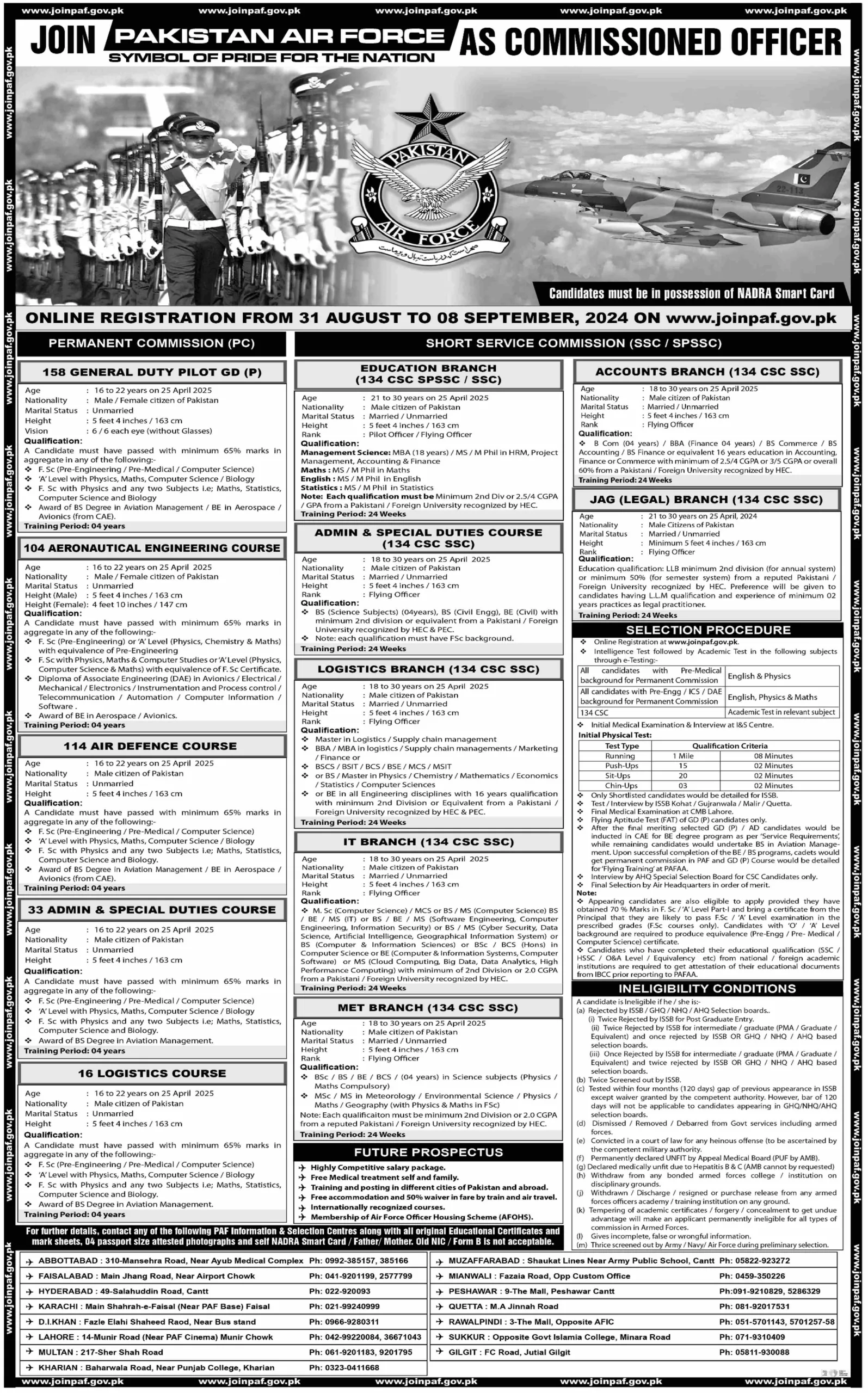 Join Pakistan Air Force (PAF) Jobs 2024 as a Commissioned Officer - Apply Online Now