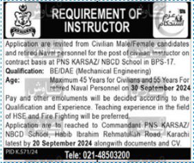 Pak Navy Jobs 2024 Apply Online Through joinpaknavy.gov.pk