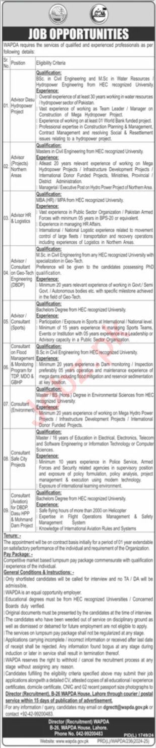 WAPDA Management Jobs 2025 – Exciting Opportunities Await