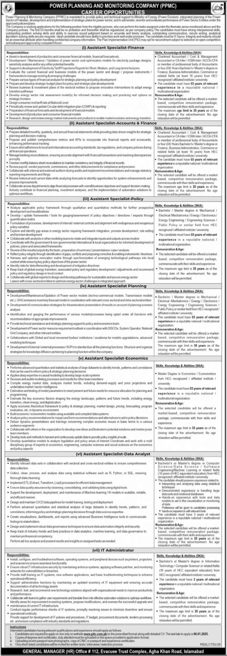 Power Planning & Monitoring Company (PPMC) Jobs 2025 – Apply Now!