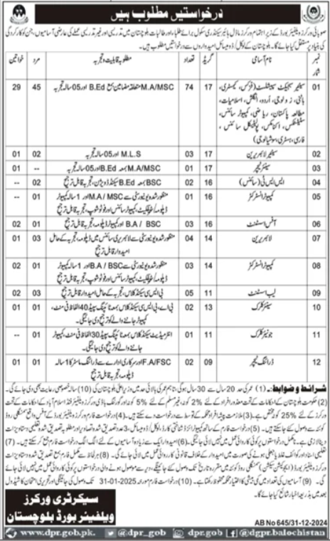 Job Vacancies at Workers Model Higher Secondary School – Apply Today!